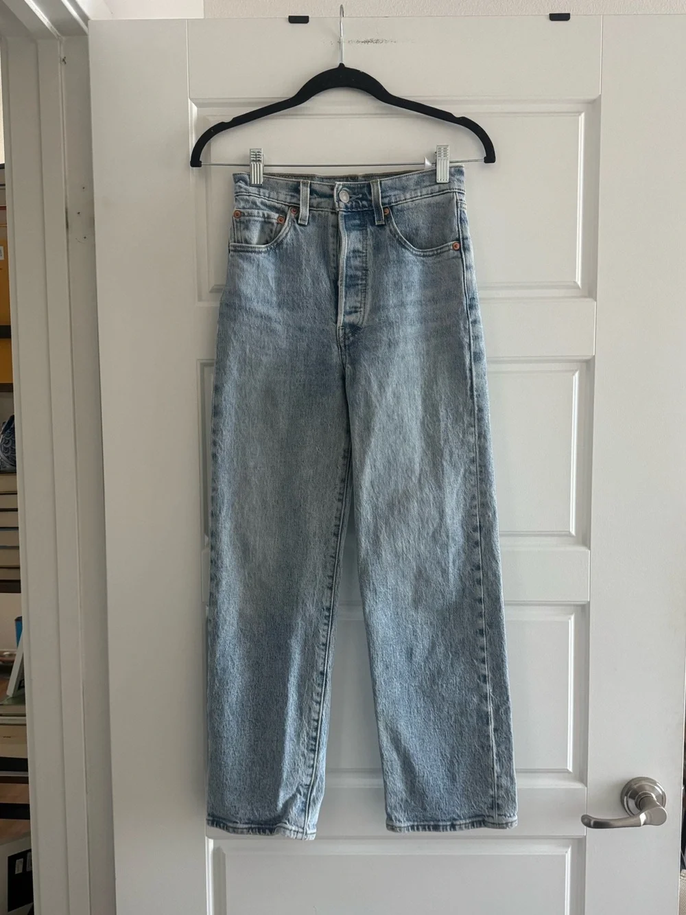 Levi's Light Blue High-Rise Straight Jeans - Picture 2 of 6